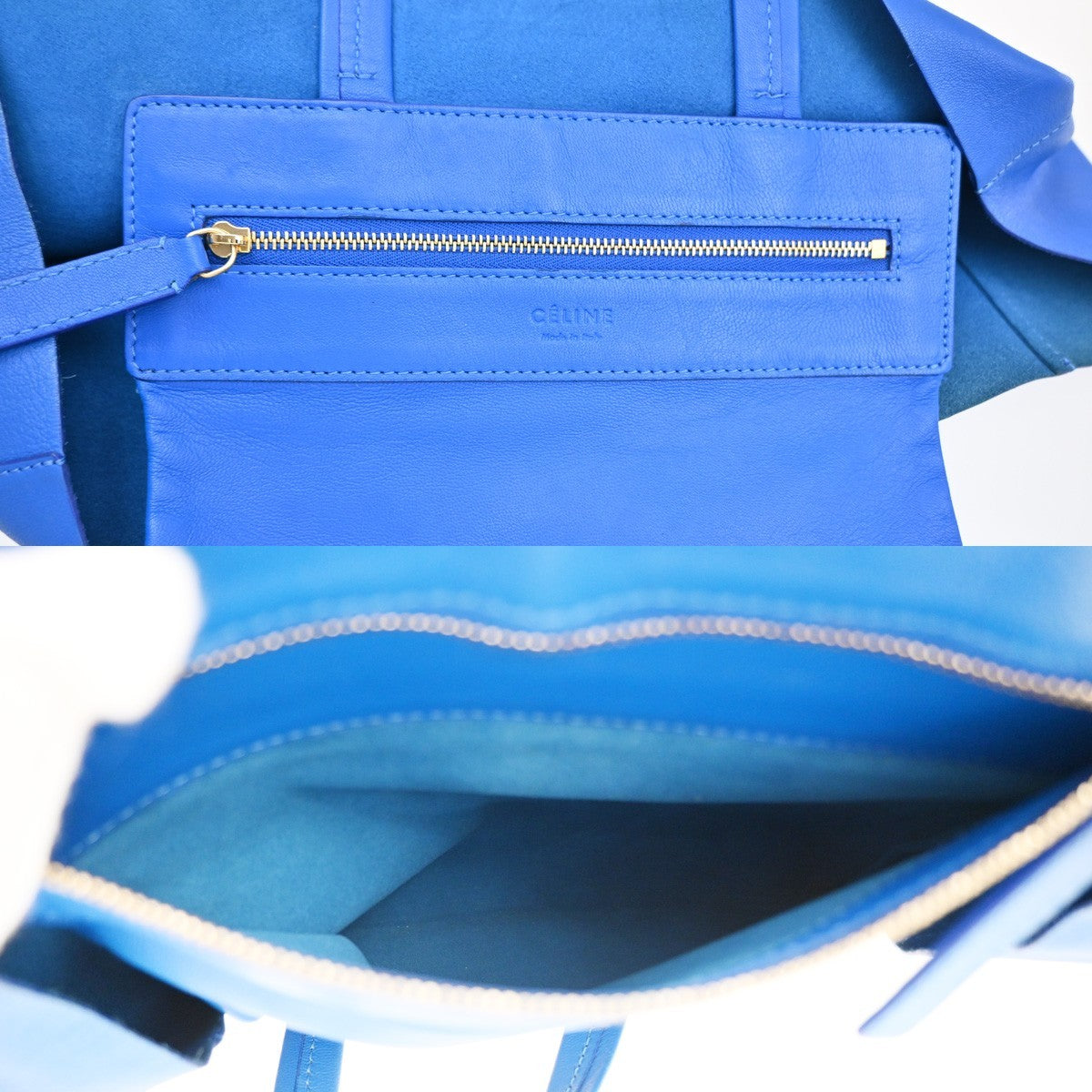 Celine Vertical Bi-Cabas Tote Leather Multicolour Leather Tote Bag Bag (Pre-Owned)