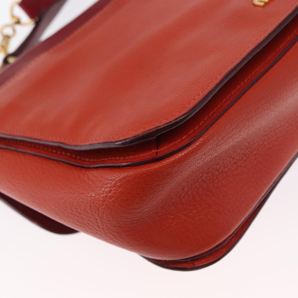 Miu Miu Madras Top Handle Leather Red Leather Handbag (Pre-Owned)