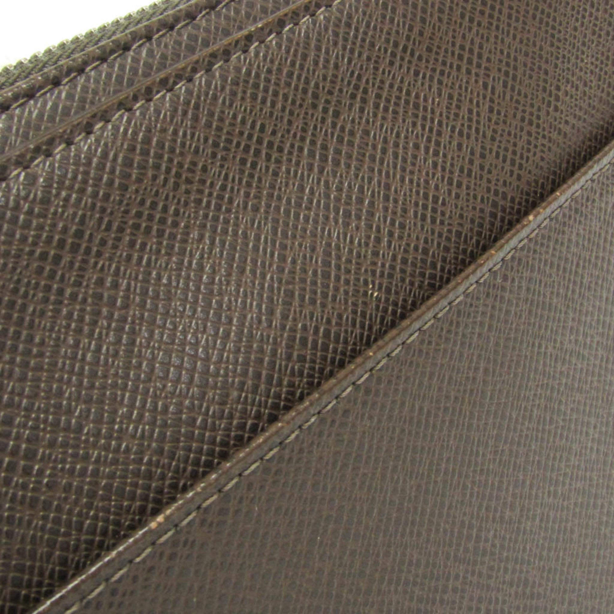 Louis Vuitton Pochette Baikal Clutch Taiga Leather Gray Leather Clutche & Pouche Bag (Pre-Owned)
