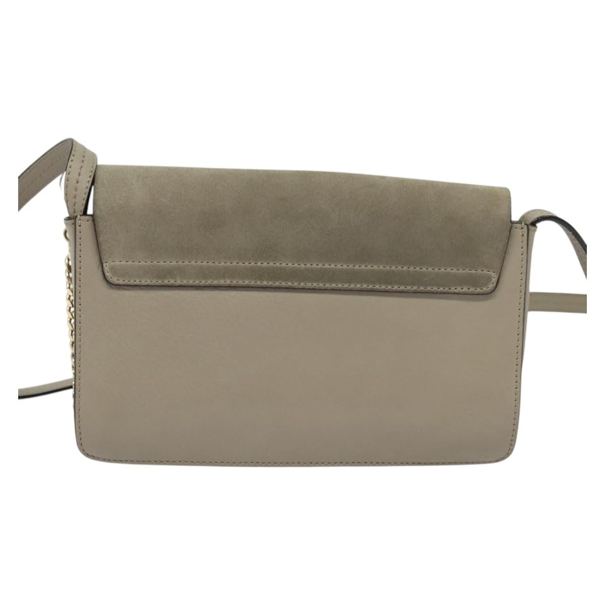 Chloe Faye Leather And Suede Beige Leather Shoulder Bag Bag (Pre-Owned)