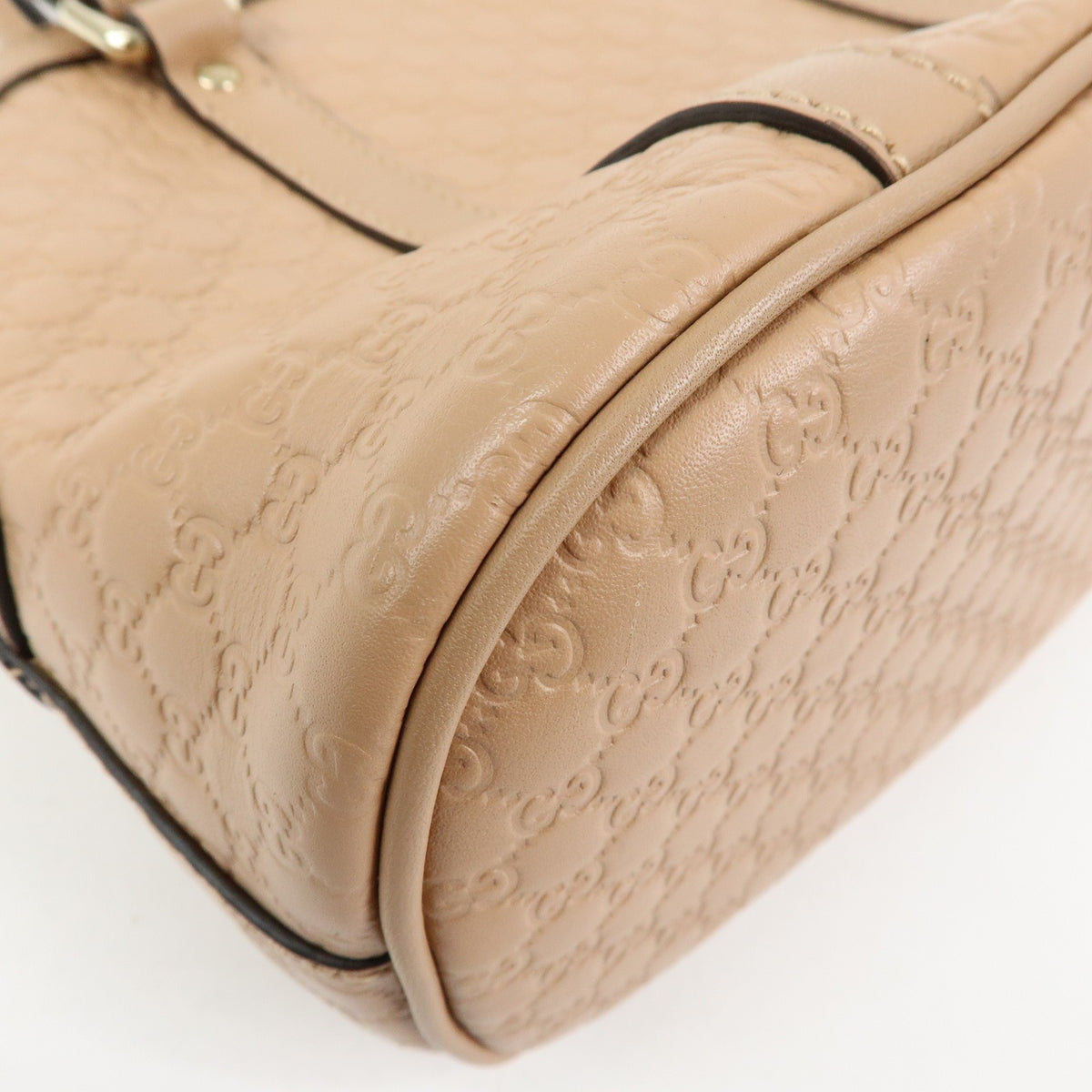 Gucci Convertible Dome Satchel Microguccissima Leather Beige Leather Handbag (Pre-Owned)