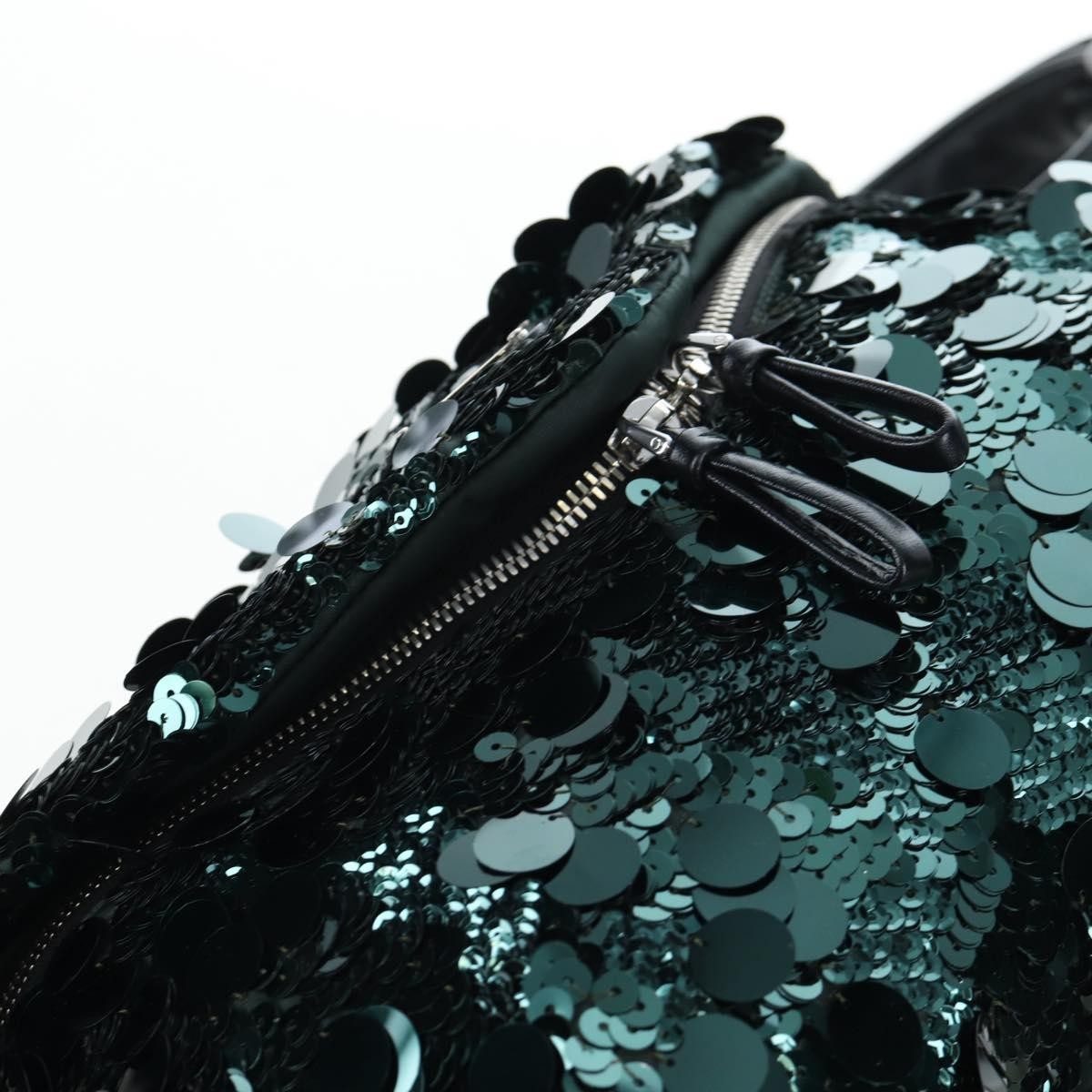 Prada Shoulder Sequins Green Synthetic Shoulder Bag Bag (Pre-Owned)