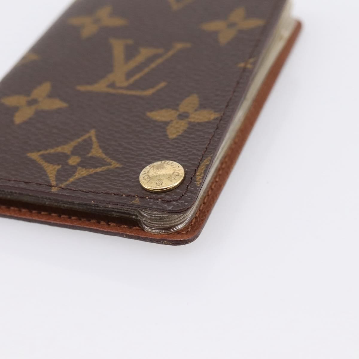 Louis Vuitton Porte Cartes Pression Card Case Monogram Canvas Brown Canvas Card Holders Accessory (Pre-Owned)