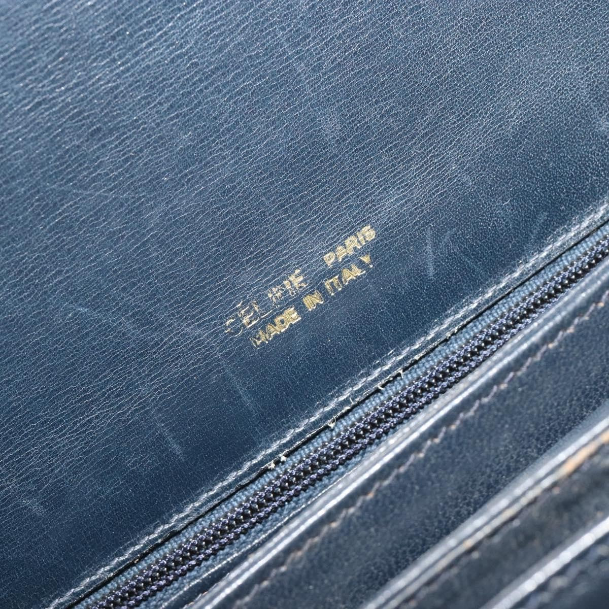 Celine Vintage Horse Carriage C Macadam Canvas And Leather Navy Canvas Shoulder Bag Bag (Pre-Owned)