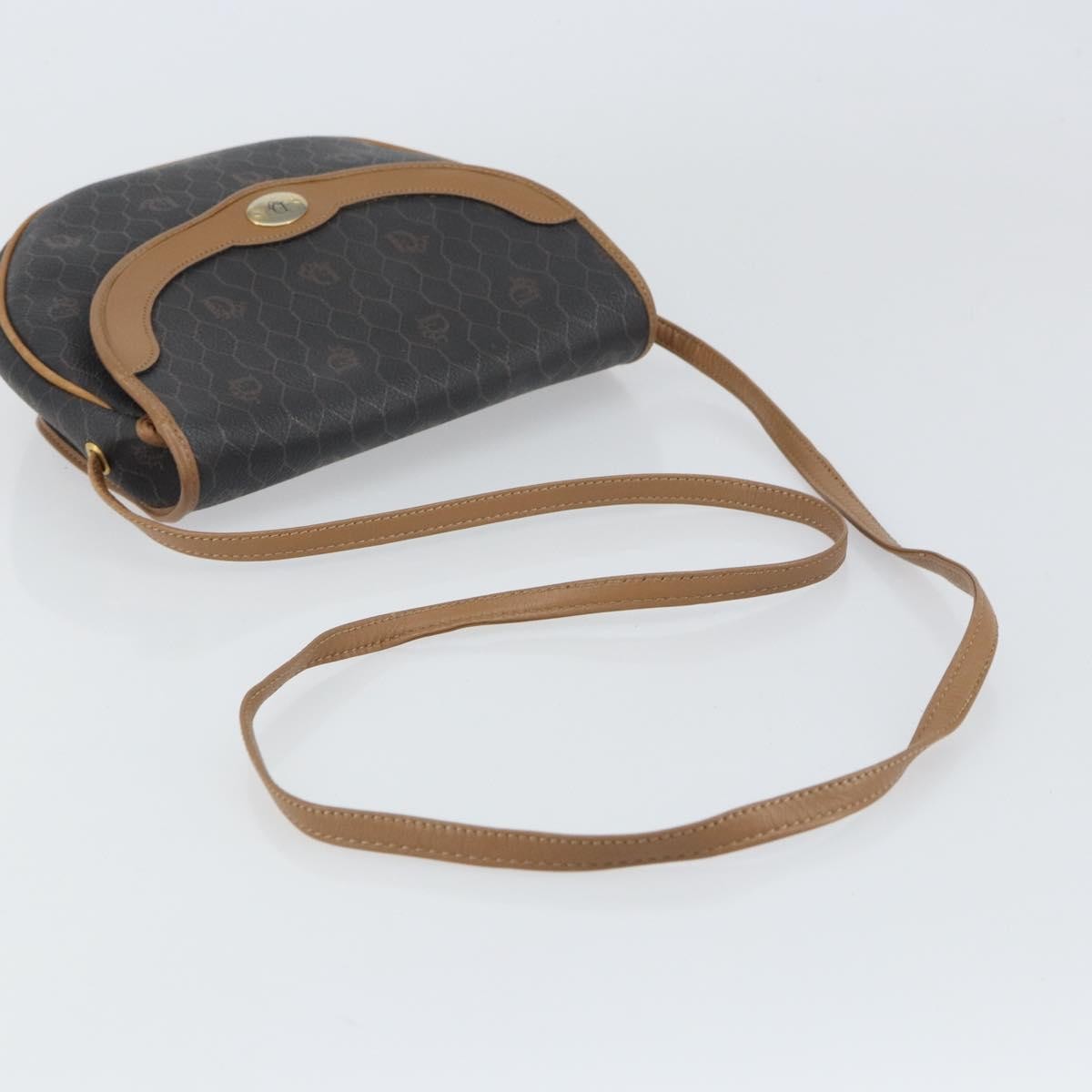 Christian Dior Vintage Honeycomb Flap Coated Canvas Black Canvas Shoulder Bag Bag (Pre-Owned)