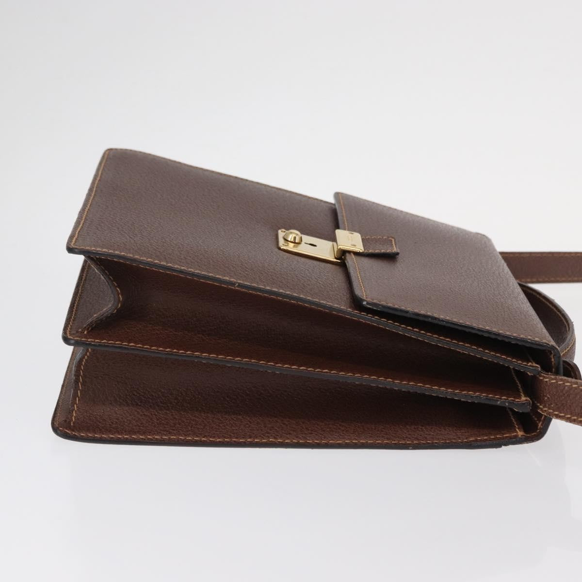 Gucci Vintage Leather Brown Leather Shoulder Bag Bag (Pre-Owned)