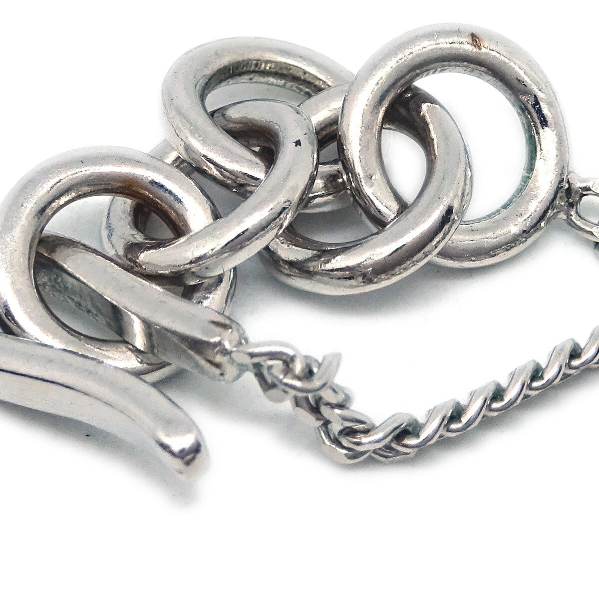 Chanel Vintage Cc Pendent Plated Metal Silver Silver_Plated Necklace Jewelry (Pre-Owned)