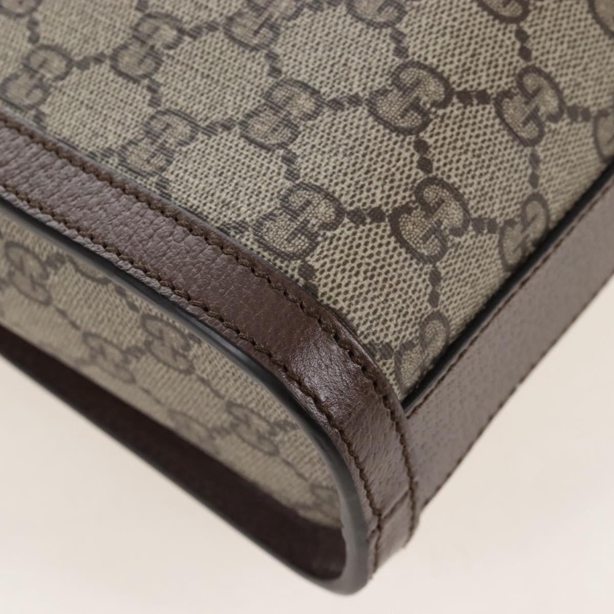 Gucci Cut Out Handle Printed Gg Coated Canvas Brown Canvas Tote Bag Bag (Pre-Owned)