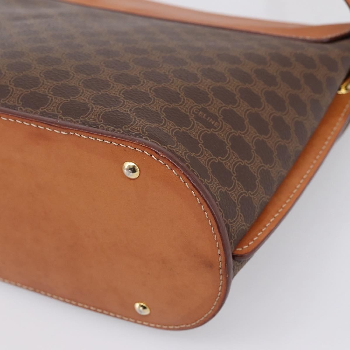 Celine Macadam Leather Brown Canvas Shoulder Bag Bag (Pre-Owned)