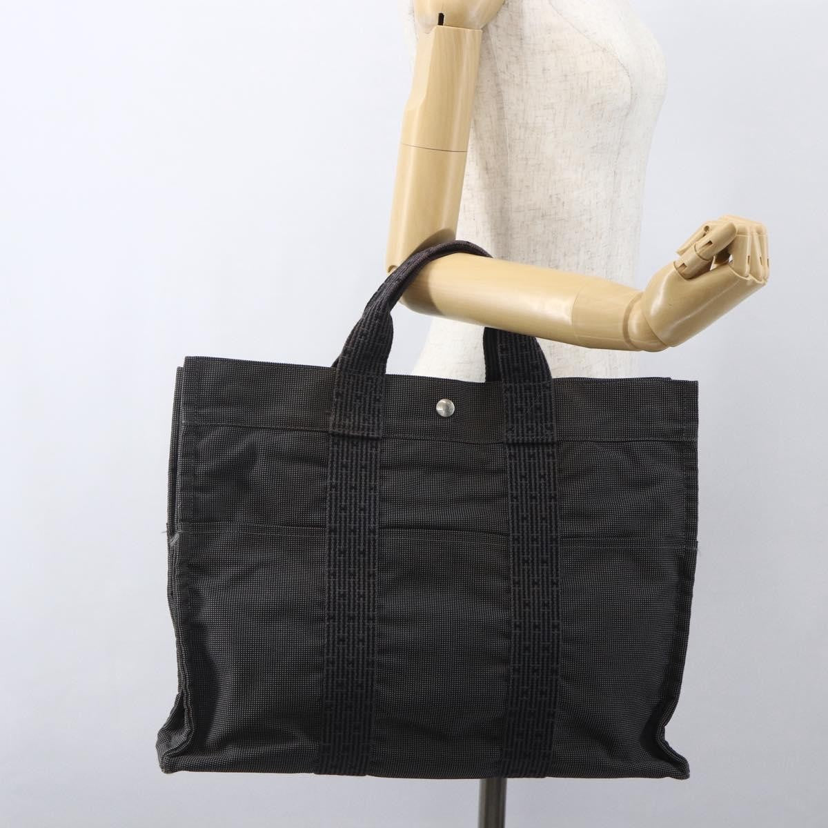 Hermes Fourre-Tout Herline Canvas Gray Canvas Tote Bag Bag (Pre-Owned)