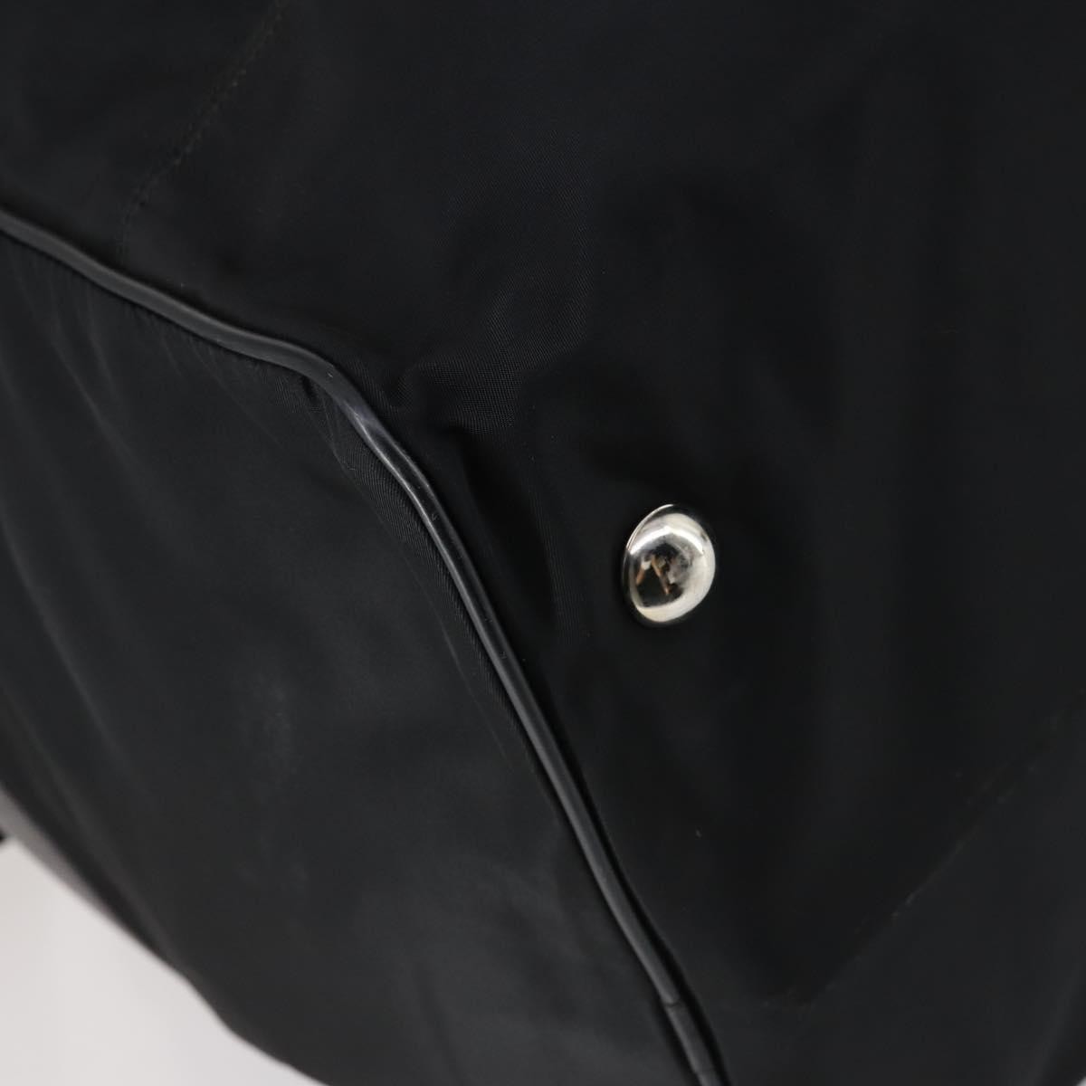 Prada Boston Tessuto Black Nylon Handbag (Pre-Owned)