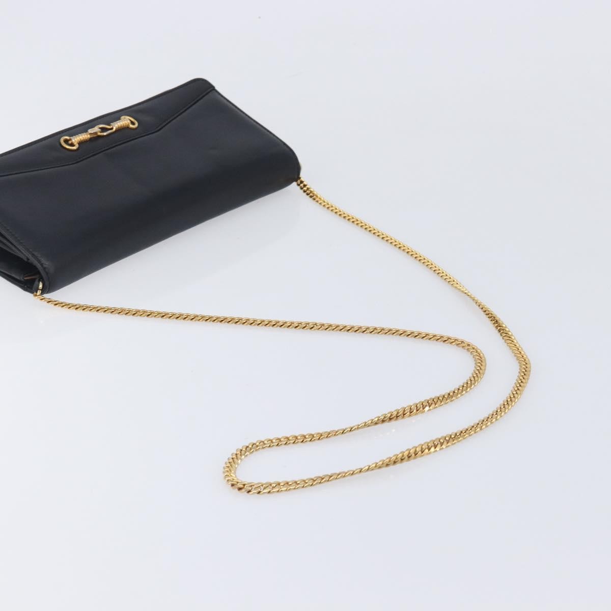 Celine Shoulder Leather Black Leather Shoulder Bag Bag (Pre-Owned)