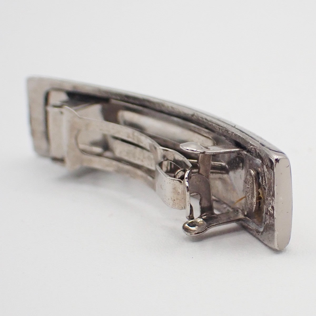 Chanel Logo Hair Barrette Metal Silver Metal Head Accessory Accessory (Pre-Owned)