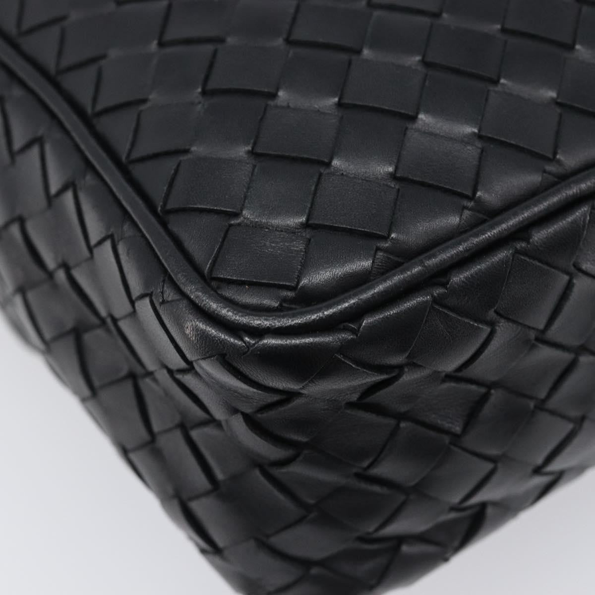 Bottega Veneta Front Pocket Messenger Intrecciato Nappa Black Leather Shoulder Bag Bag (Pre-Owned)