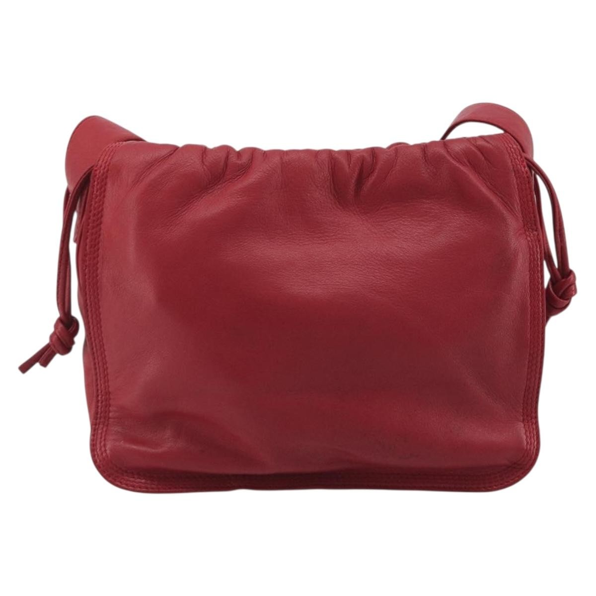 Loewe Anagram Leather Red Leather Shoulder Bag Bag (Pre-Owned)