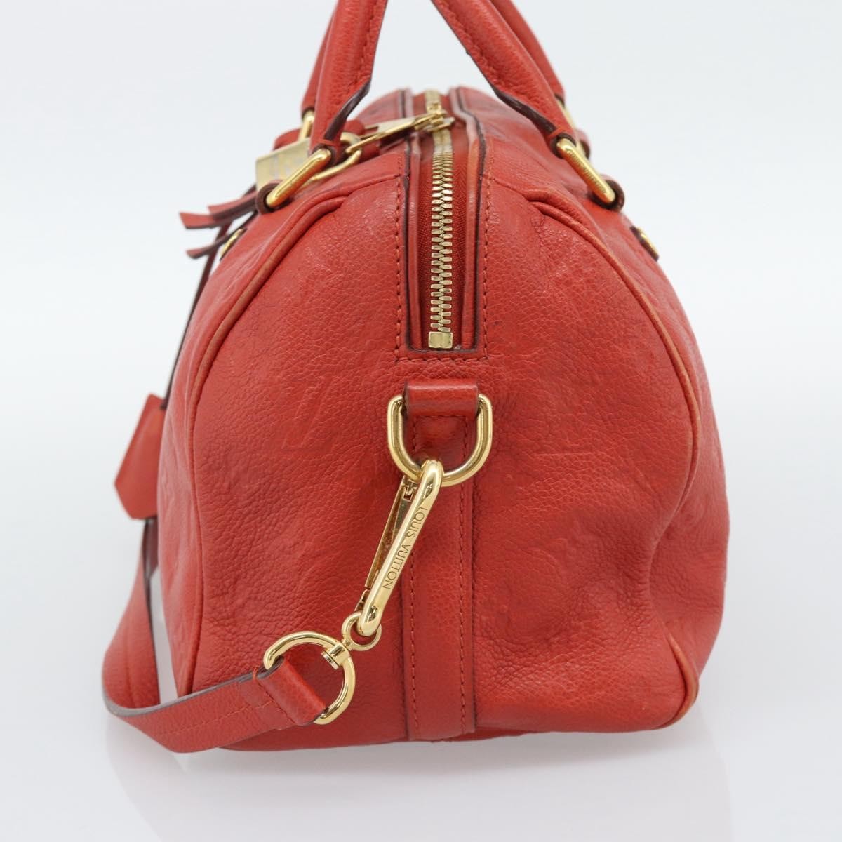 Louis Vuitton Speedy Bandouliere Monogram Empreinte Leather Red Leather Handbag (Pre-Owned)