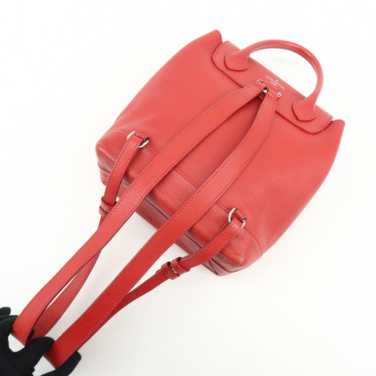 Louis Vuitton Lockme Leather Red Leather Backpack Bag (Pre-Owned)