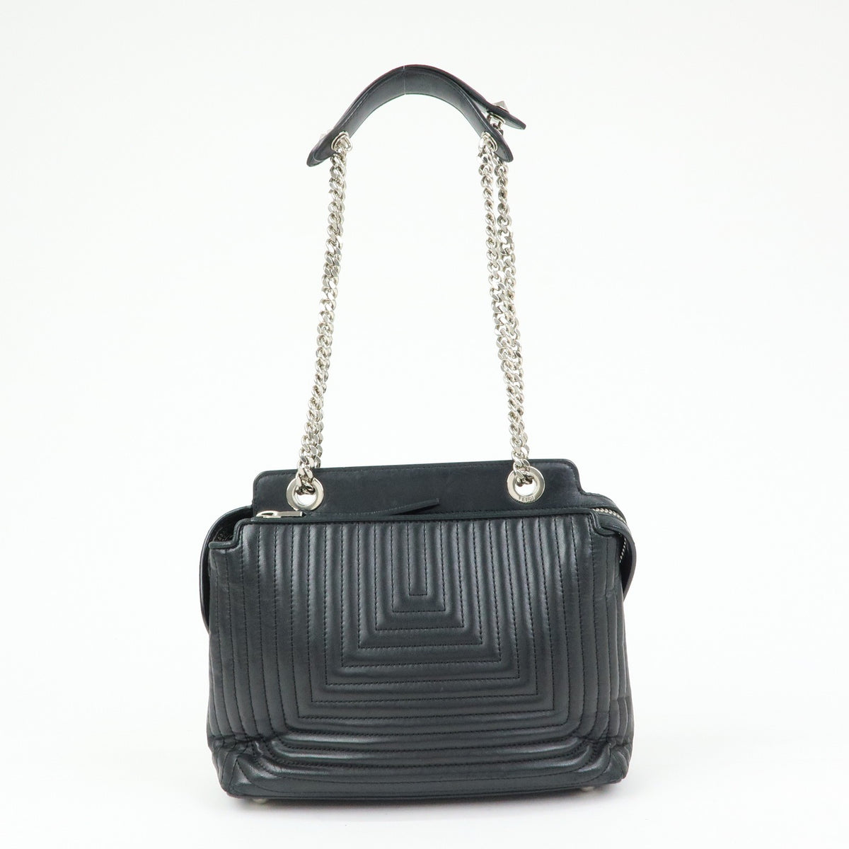Fendi Dotcom Click Quilted Leather Black Leather Shoulder Bag Bag (Pre-Owned)