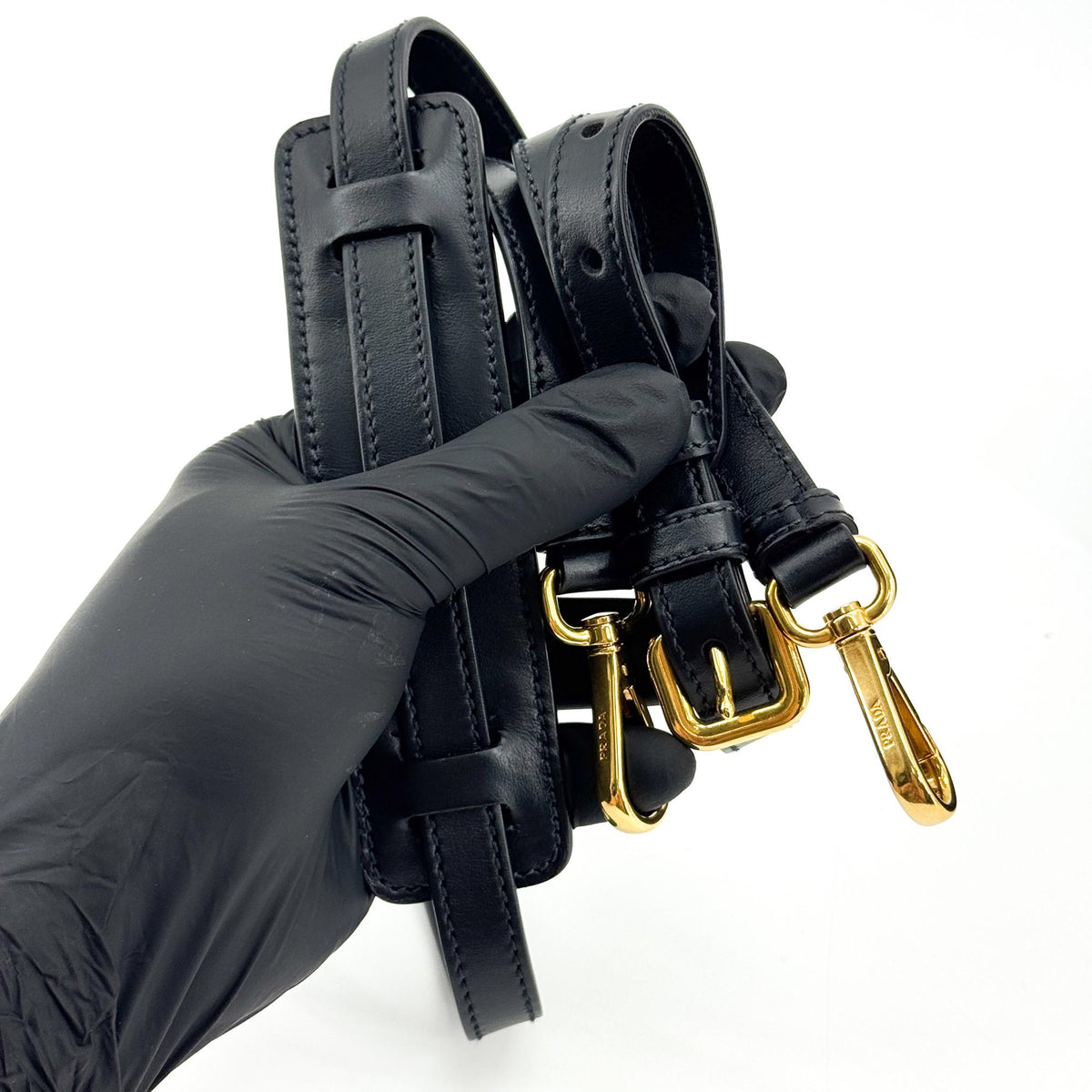 Prada Duet Drawstring Bucket Tessuto Black Canvas Handbag (Pre-Owned)