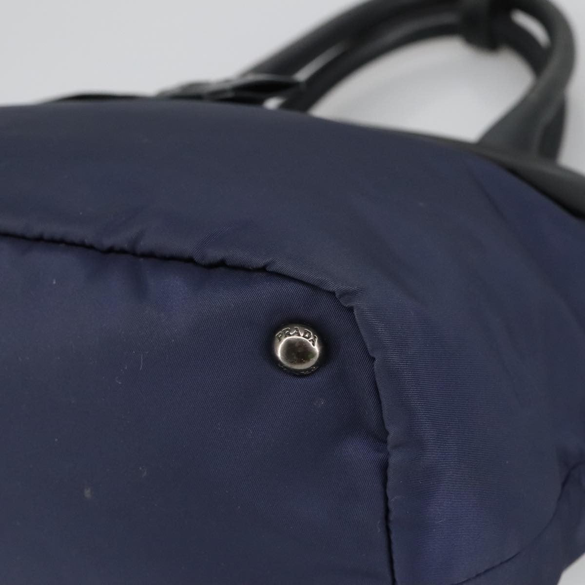 Prada Convertible Double Tote Tessuto Navy Nylon Tote Bag Bag (Pre-Owned)