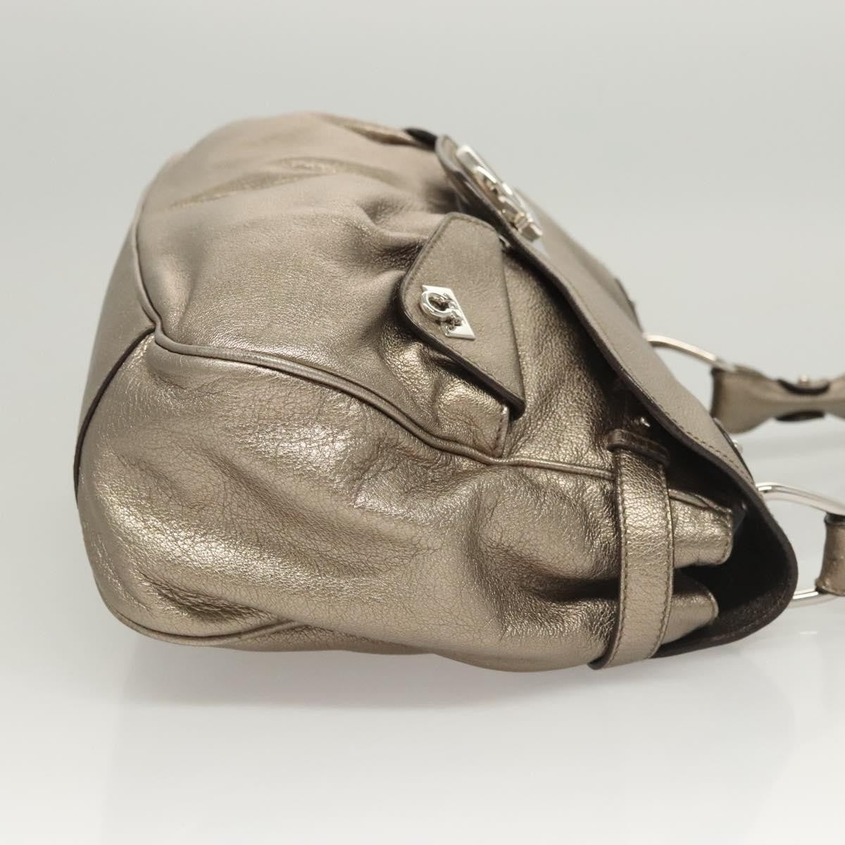 Salvatore Ferragamo Sofia Satchel Leather Gold Leather Shoulder Bag Bag (Pre-Owned)