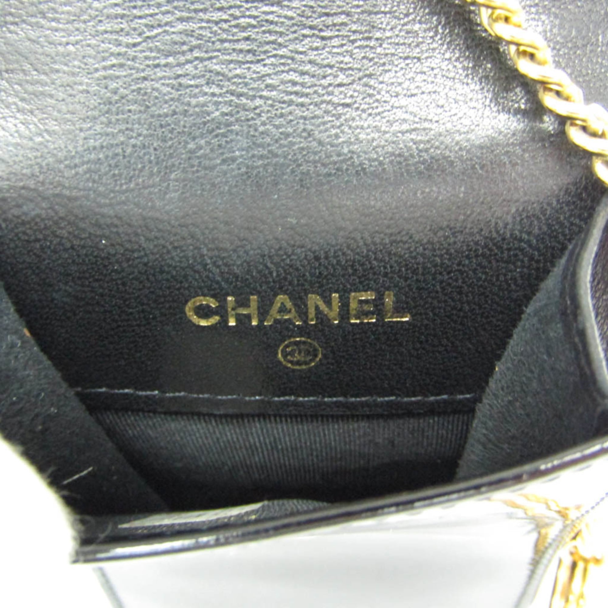 Chanel Key Pouch Patent Black Leather Clutche & Pouche Bag (Pre-Owned)