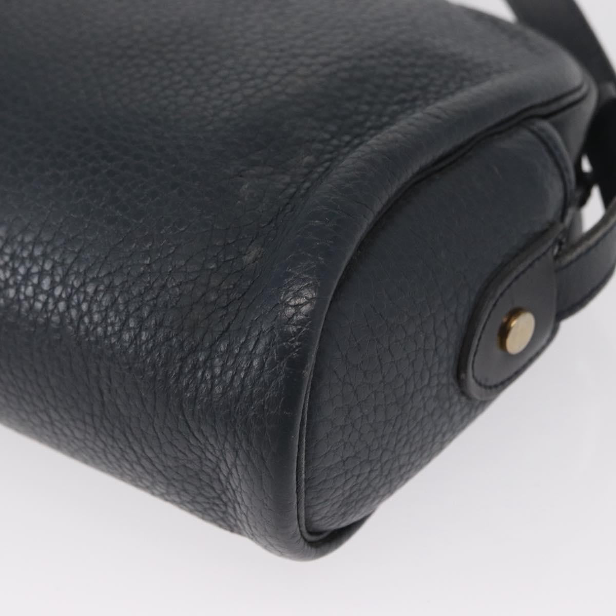 Christian Dior Vintage Cd Logo Leather Navy Leather Shoulder Bag Bag (Pre-Owned)