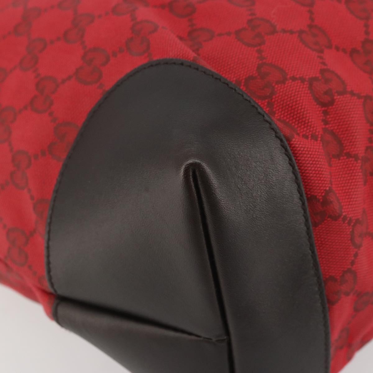 Gucci Original Zip Gg Canvas With Leather Red Canvas Tote Bag Bag (Pre-Owned)