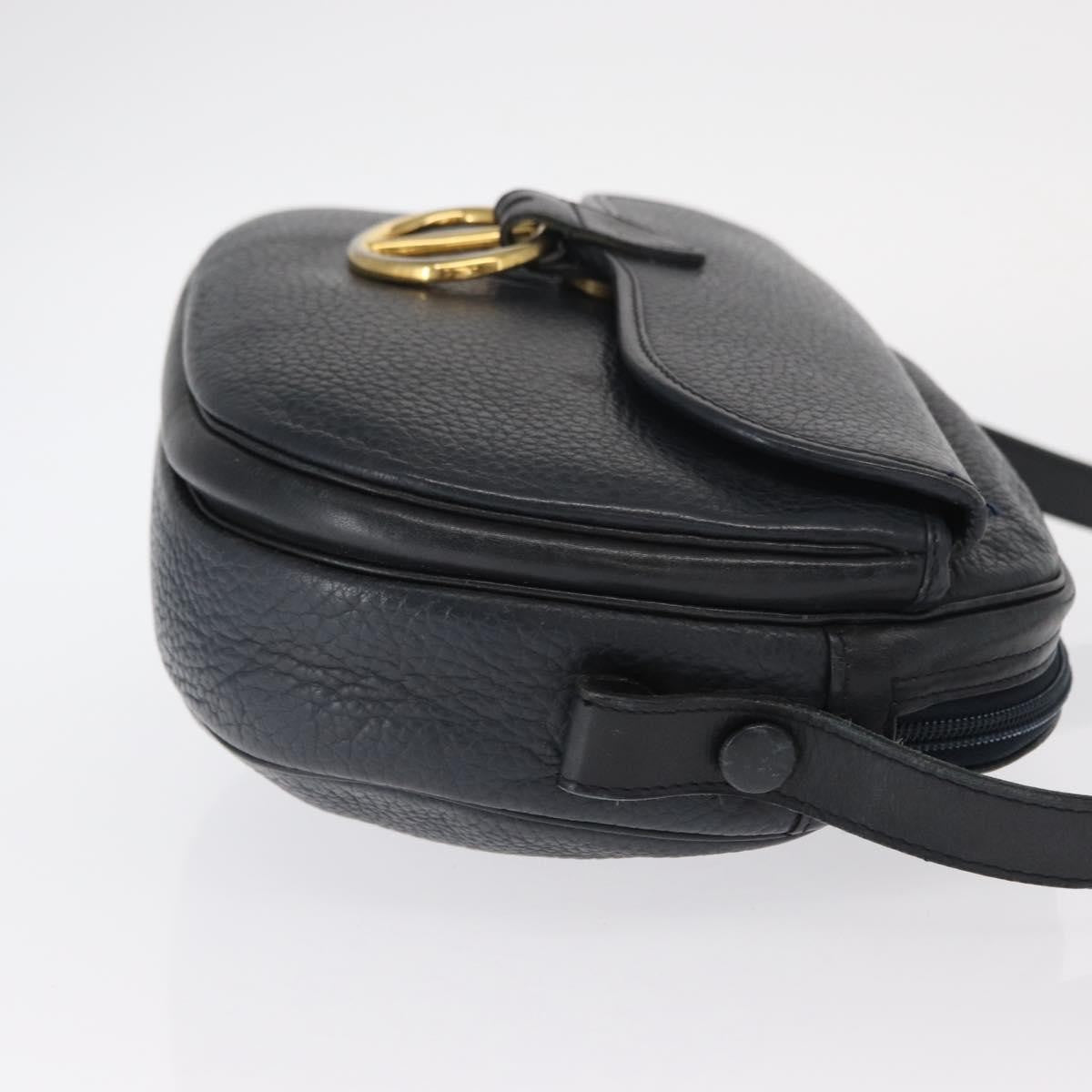 Christian Dior Vintage Leather Navy Leather Shoulder Bag Bag (Pre-Owned)