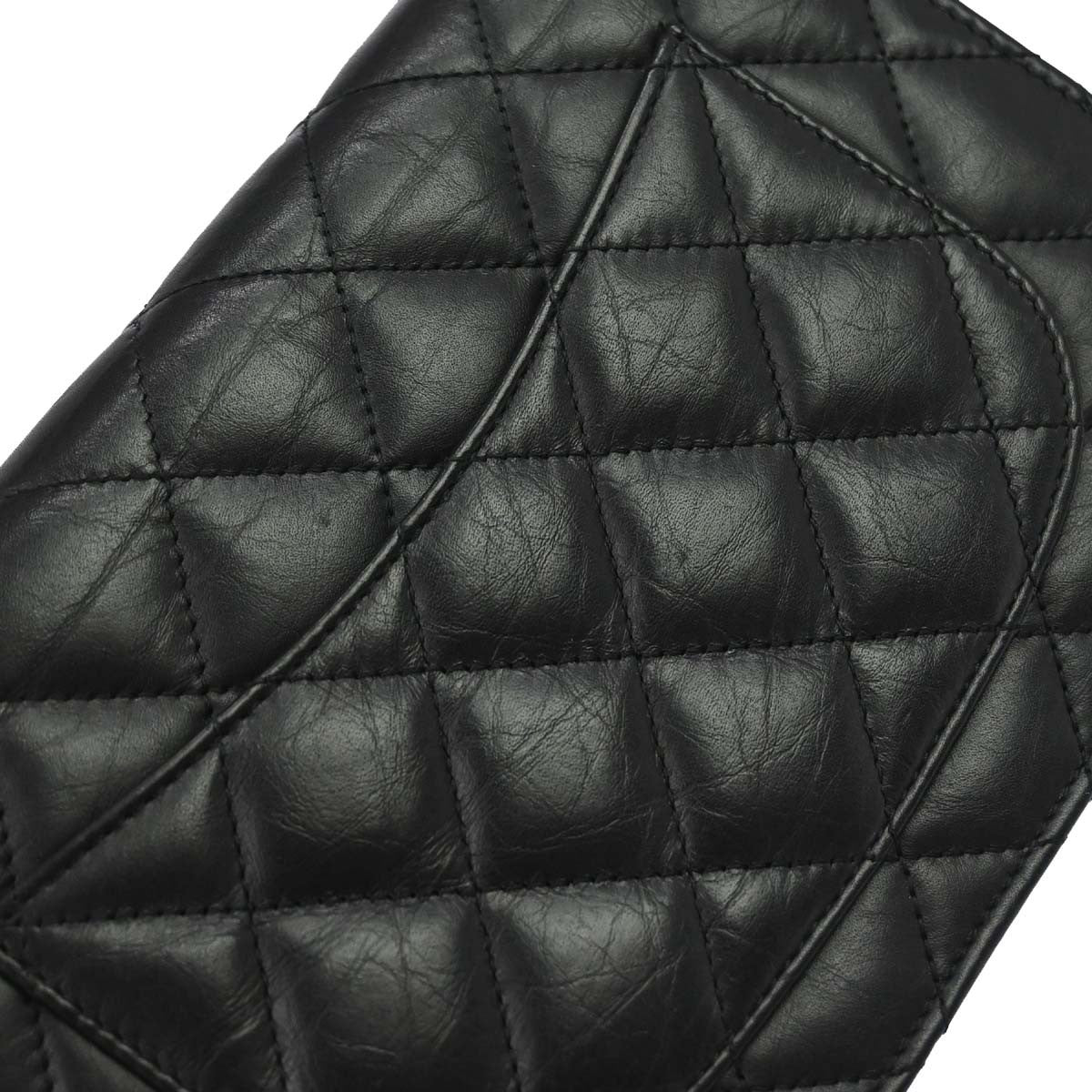 Chanel Reissue 2.55 Wallet On Chain Quilted Lambskin Black Leather Shoulder Bag Bag (Pre-Owned)