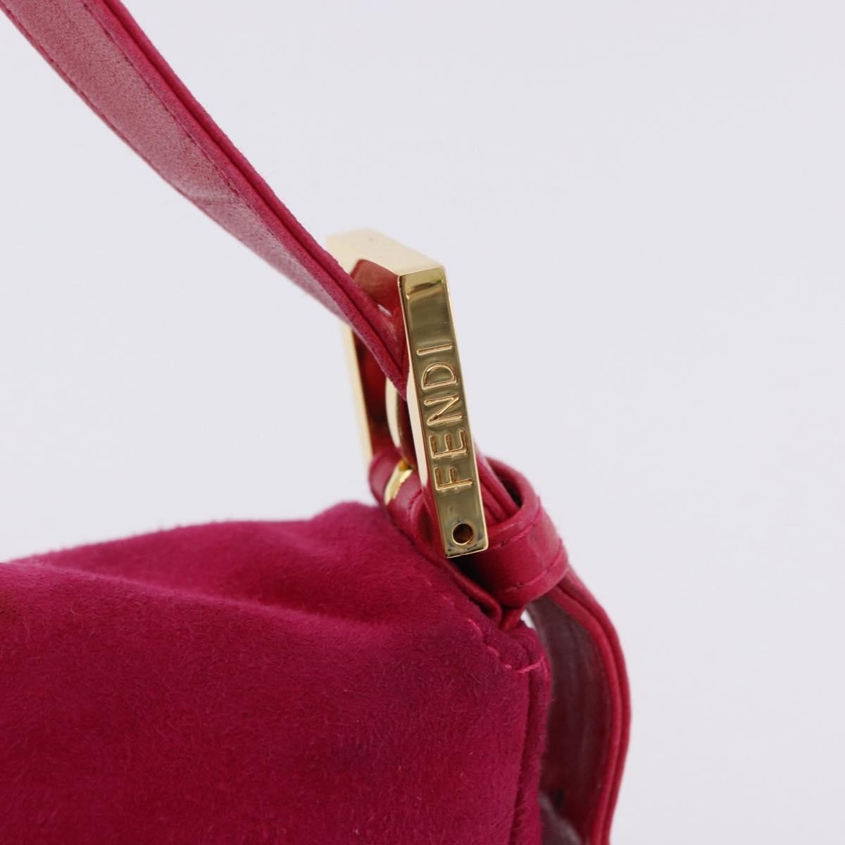 Fendi Baguette Leather Pink Suede Handbag (Pre-Owned)