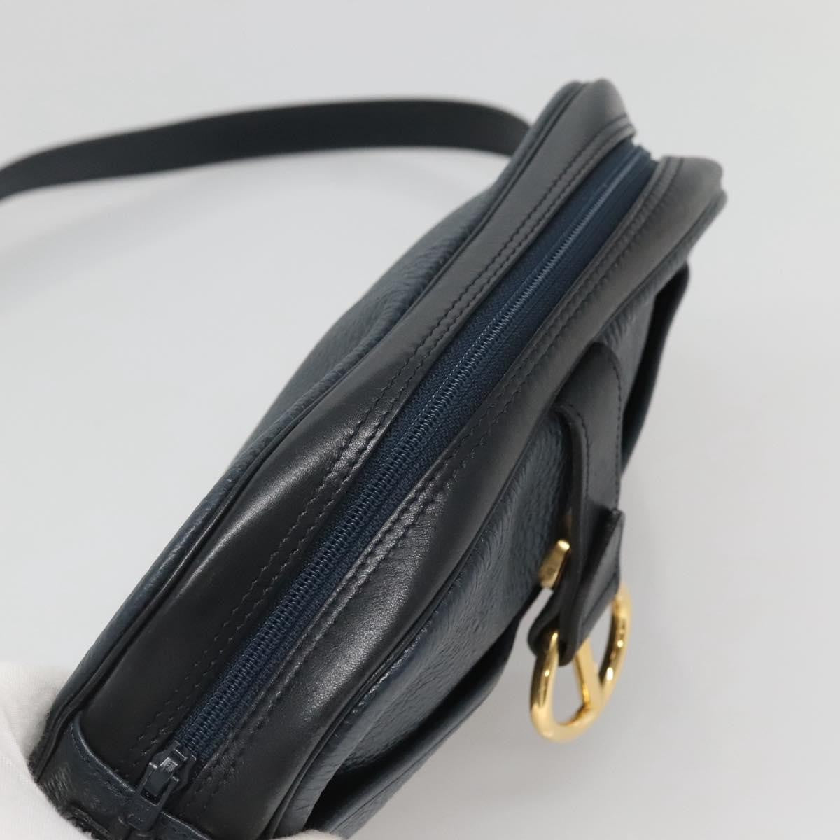 Christian Dior Vintage Leather Navy Leather Shoulder Bag Bag (Pre-Owned)