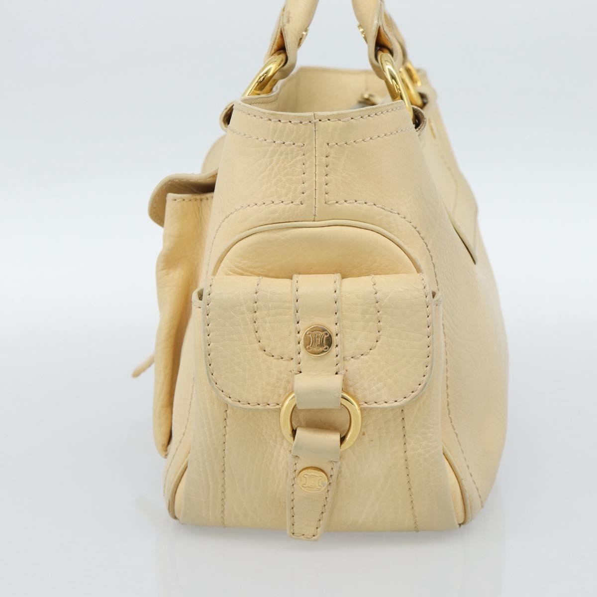 Celine Boogie Satchel Leather Beige Leather Handbag (Pre-Owned)