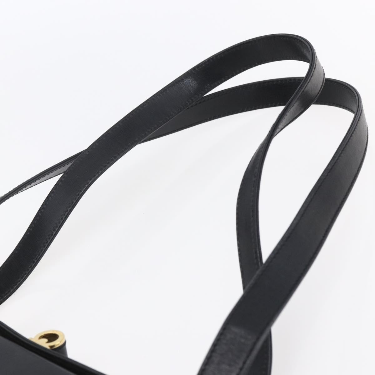 Salvatore Ferragamo Gancini Leather Black Leather Shoulder Bag Bag (Pre-Owned)