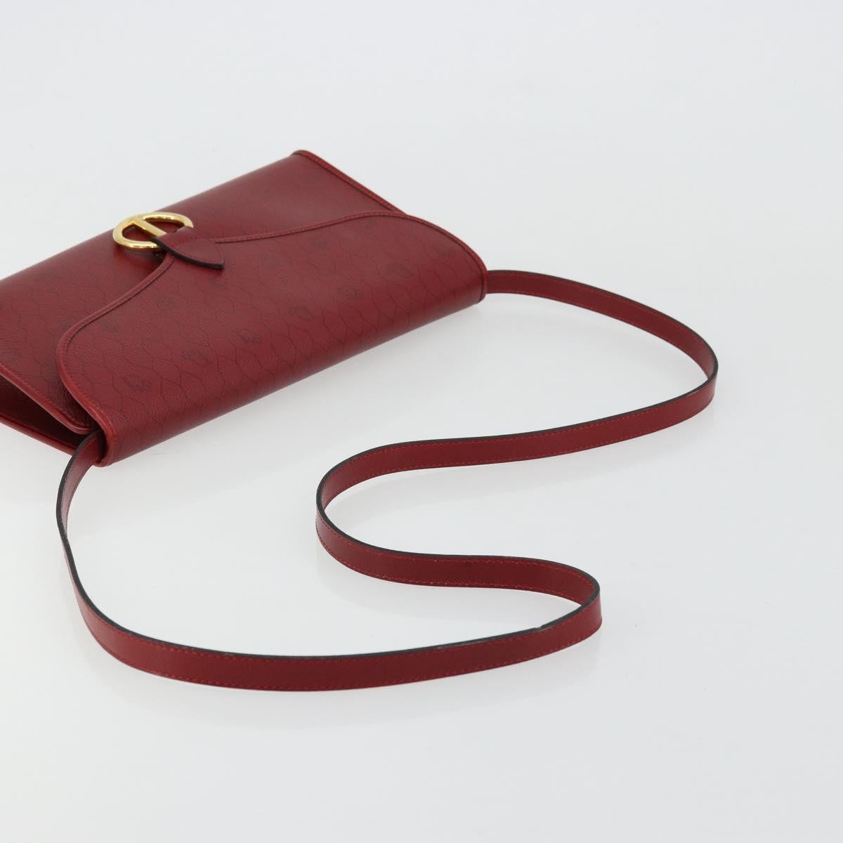 Christian Dior Vintage Honeycomb Canvas Red Canvas Shoulder Bag Bag (Pre-Owned)