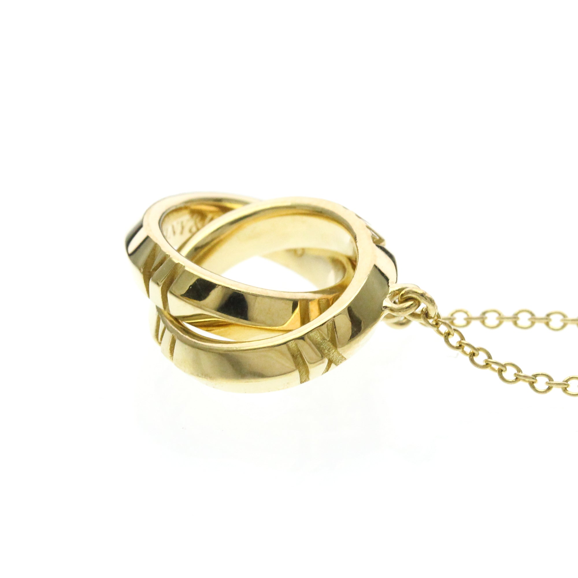 Tiffany & Co. Atlas X Closed Interlocking Pendant 18K Yellow Gold Gold Yellow_Gold Necklace Jewelry (Pre-Owned)