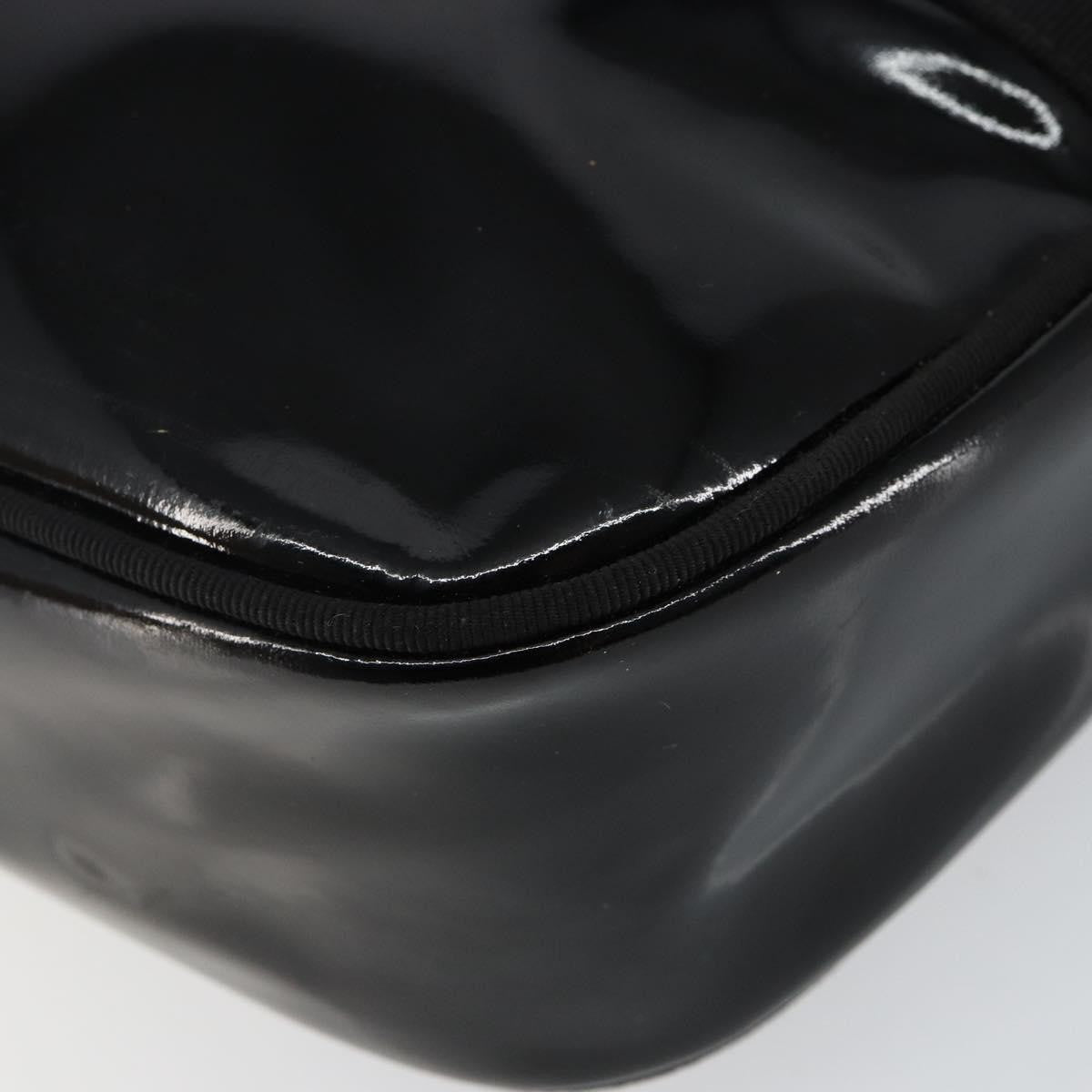 Salvatore Ferragamo Vala Patent Leather Black Patent_Leather Bag (Pre-Owned)