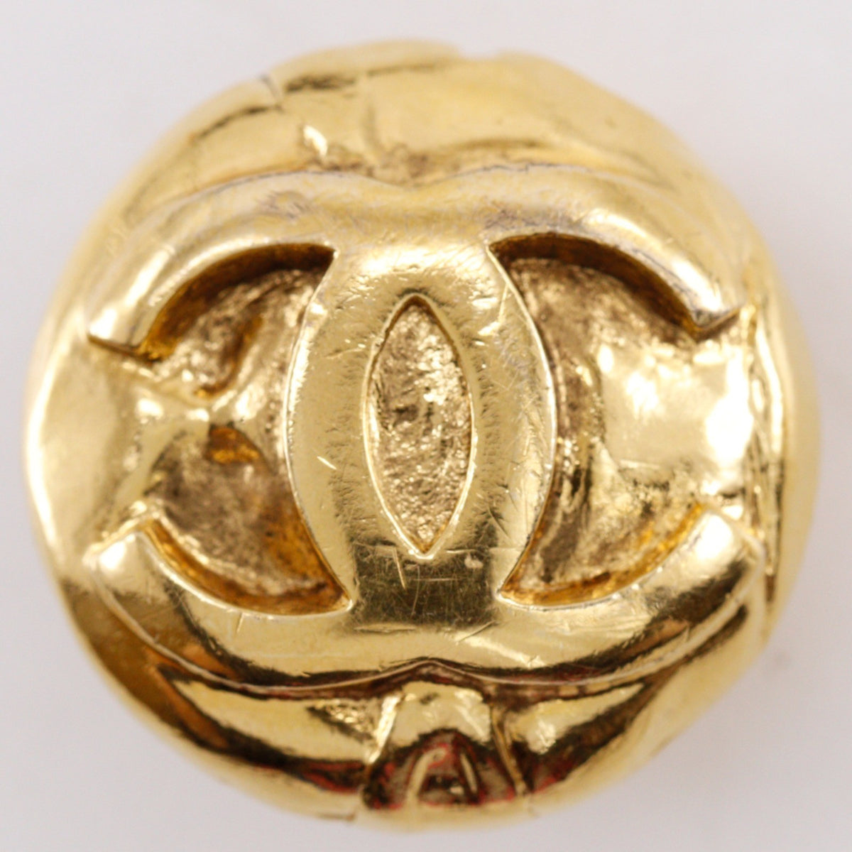 Chanel Vintage Cc Clip-On Metal Gold Gold_Plated Earrings Jewelry (Pre-Owned)