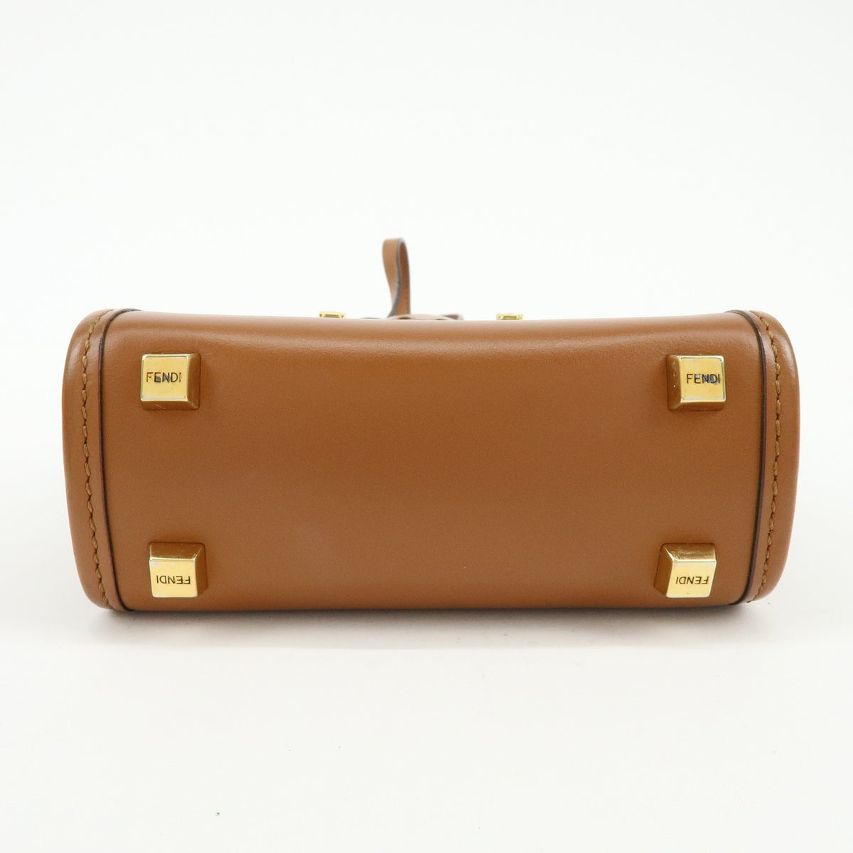 Fendi Sunshine Shopper Leather Brown Leather Tote Bag Bag (Pre-Owned)