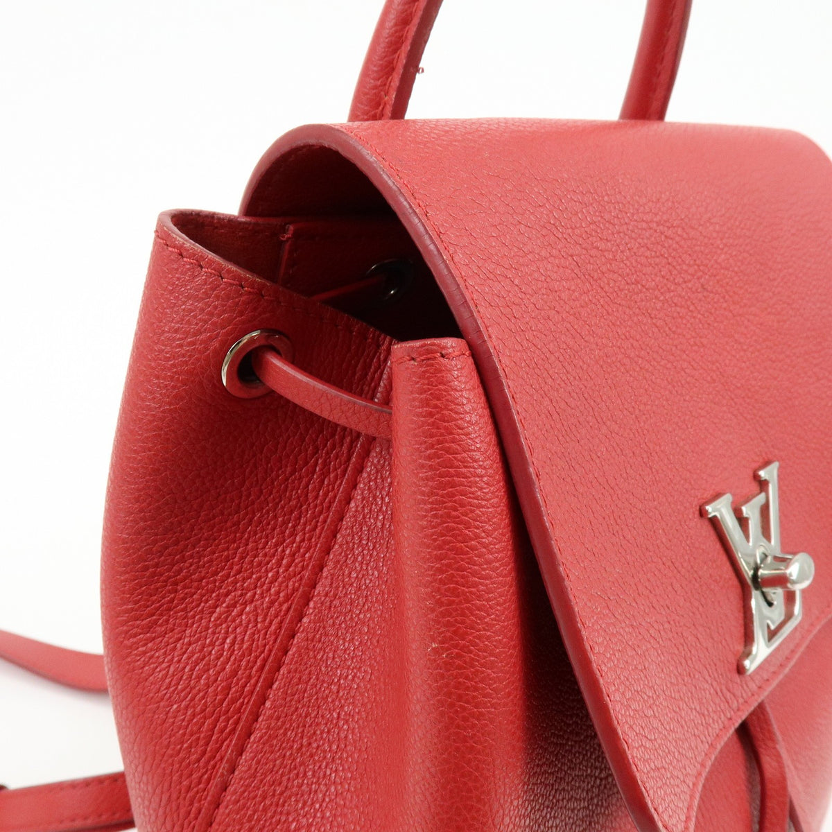 Louis Vuitton Lockme Leather Red Leather Backpack Bag (Pre-Owned)