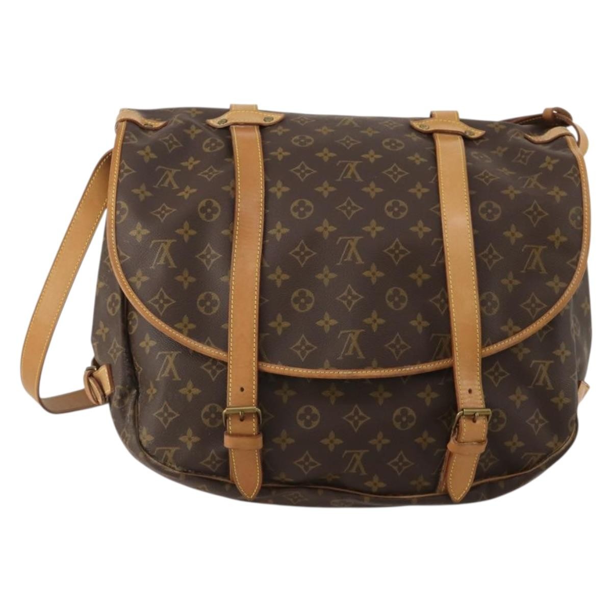 Louis Vuitton Saumur Monogram Canvas Brown Canvas Shoulder Bag Bag (Pre-Owned)