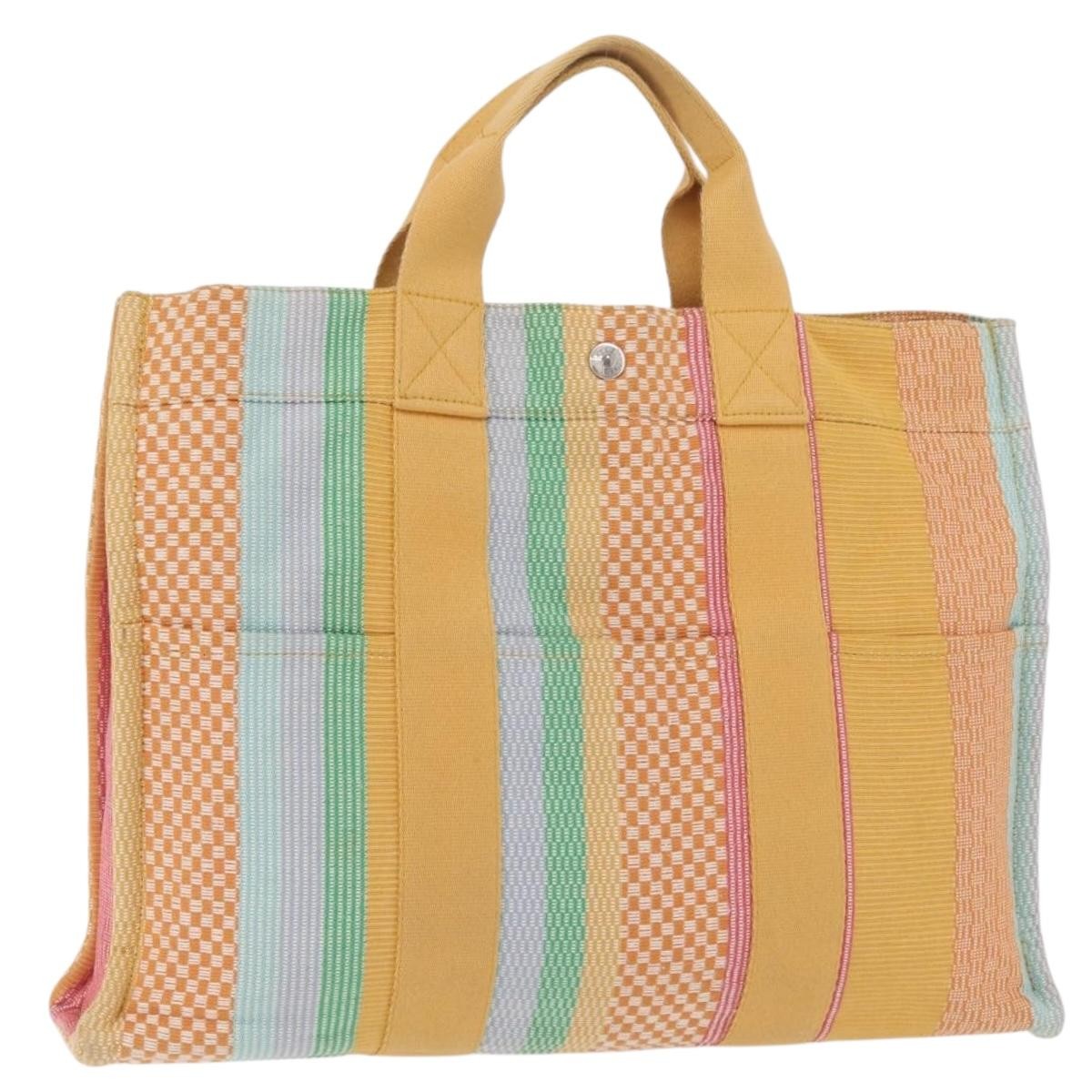 Hermes Fourre Tout Multicolor Toile Multicolour Canvas Tote Bag Bag (Pre-Owned)