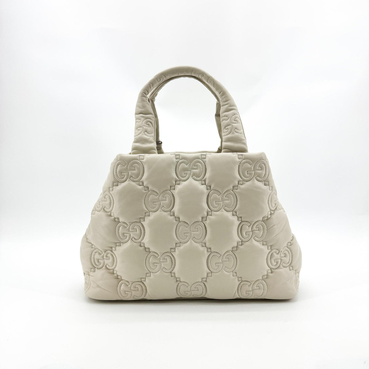 Gucci Gg Marmont Matelassé Leather White Leather Shoulder Bag Bag (Pre-Owned)