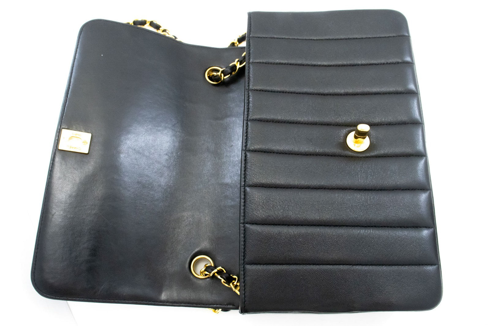 Chanel Mademoiselle Vintage Flap Lambskin Black Leather Shoulder Bag Bag (Pre-Owned)