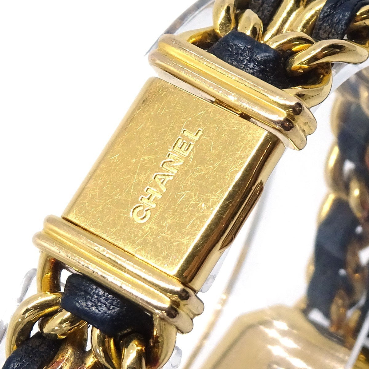 Chanel Premiere Rock Quartz Plated Metal And Leather Watch (Pre-Owned)