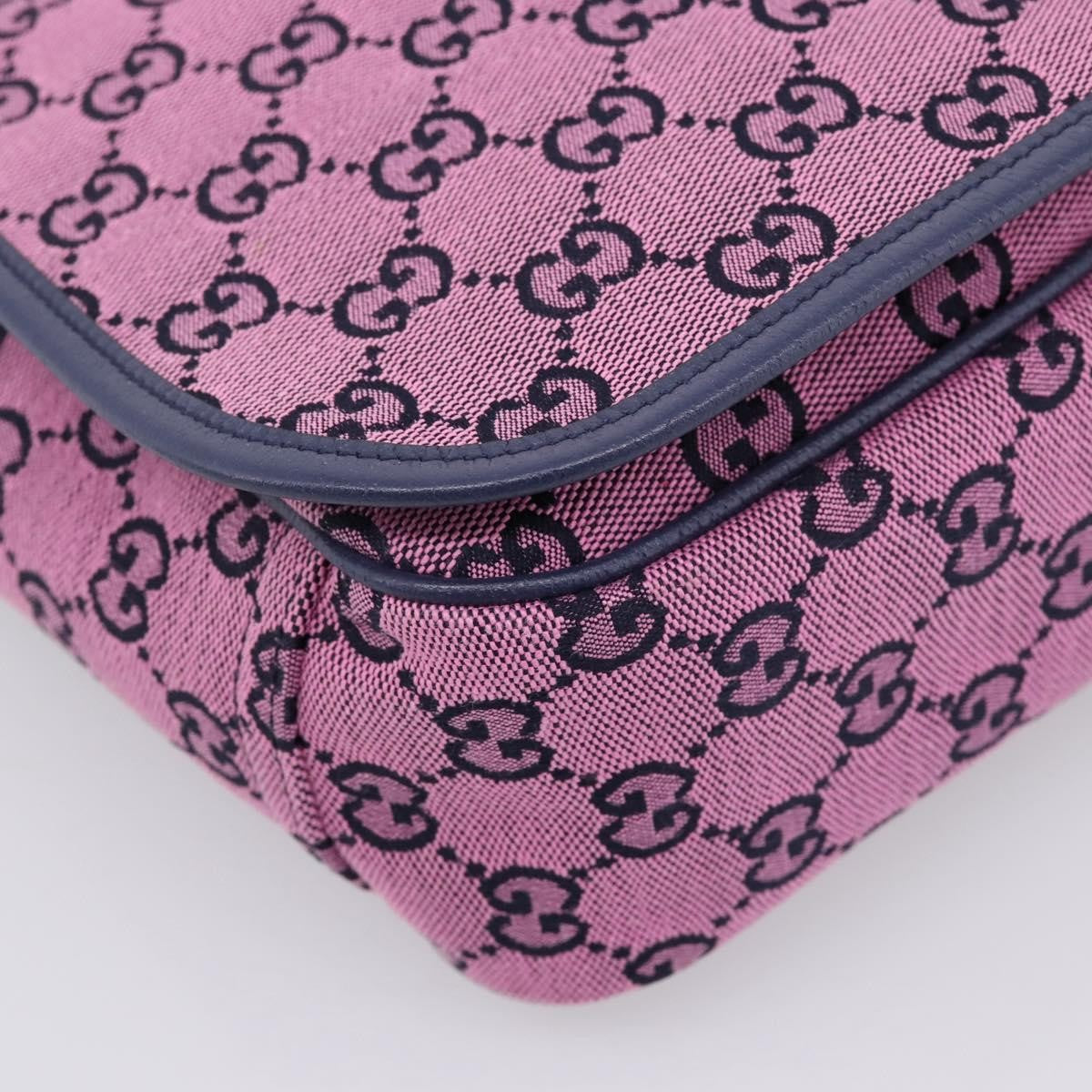 Gucci Children's Messenger Gg Canvas Pink Canvas Handbag (Pre-Owned)