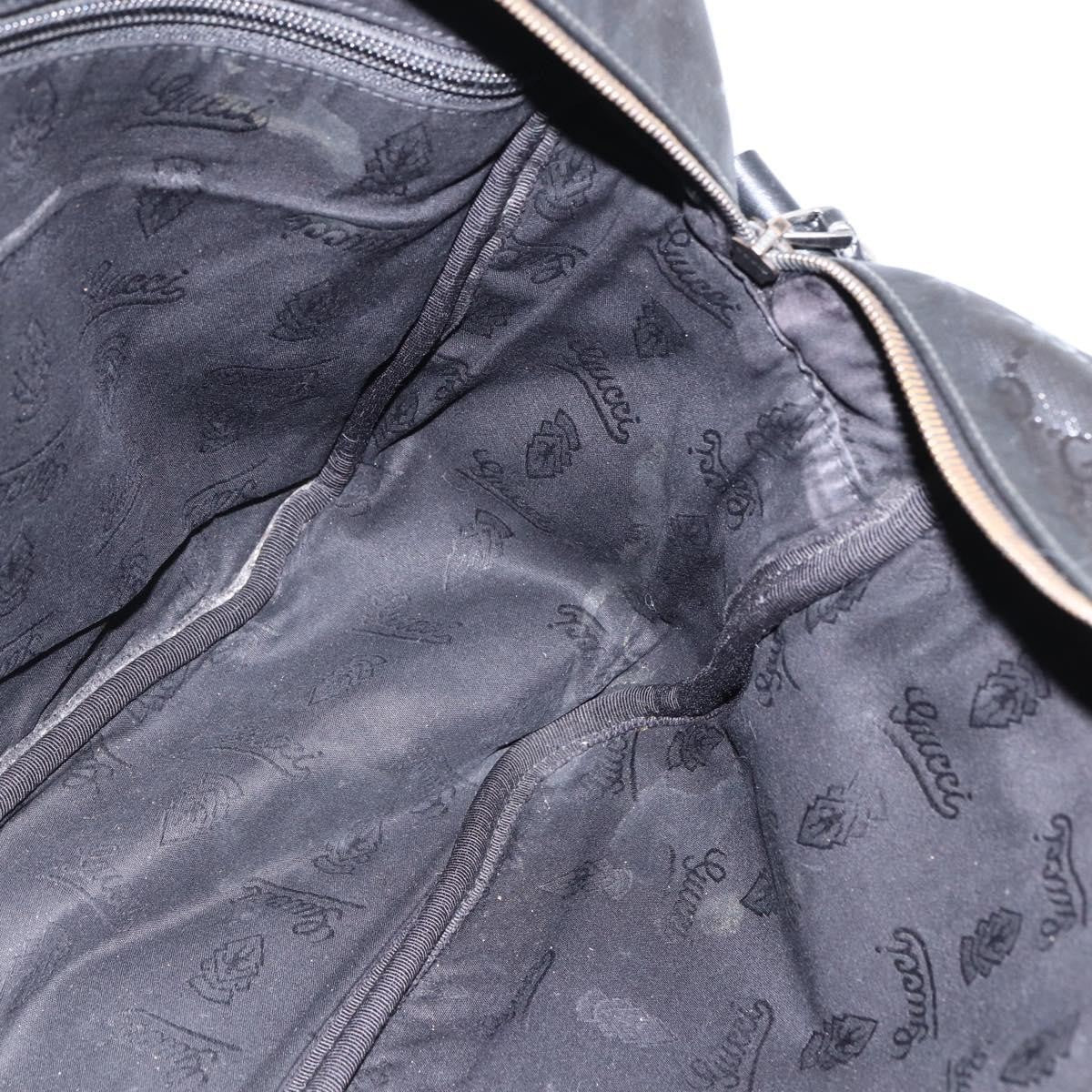 Gucci Zip Messenger Gg Imprime Black Canvas Shoulder Bag Bag (Pre-Owned)