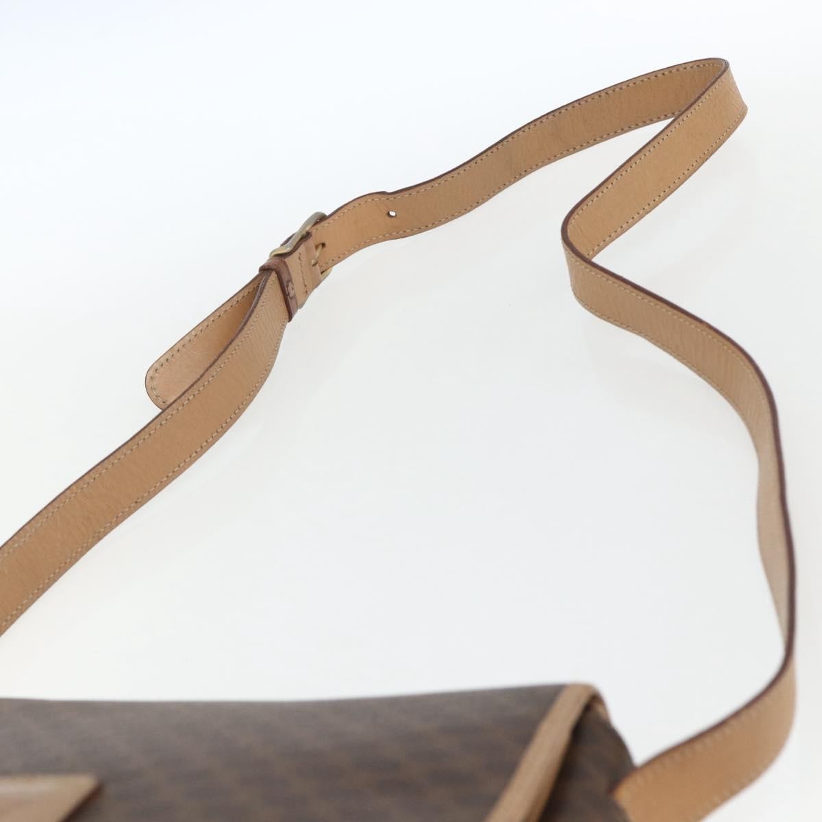 Celine Vintage Macadam Canvas And Leather Brown Canvas Shoulder Bag Bag (Pre-Owned)