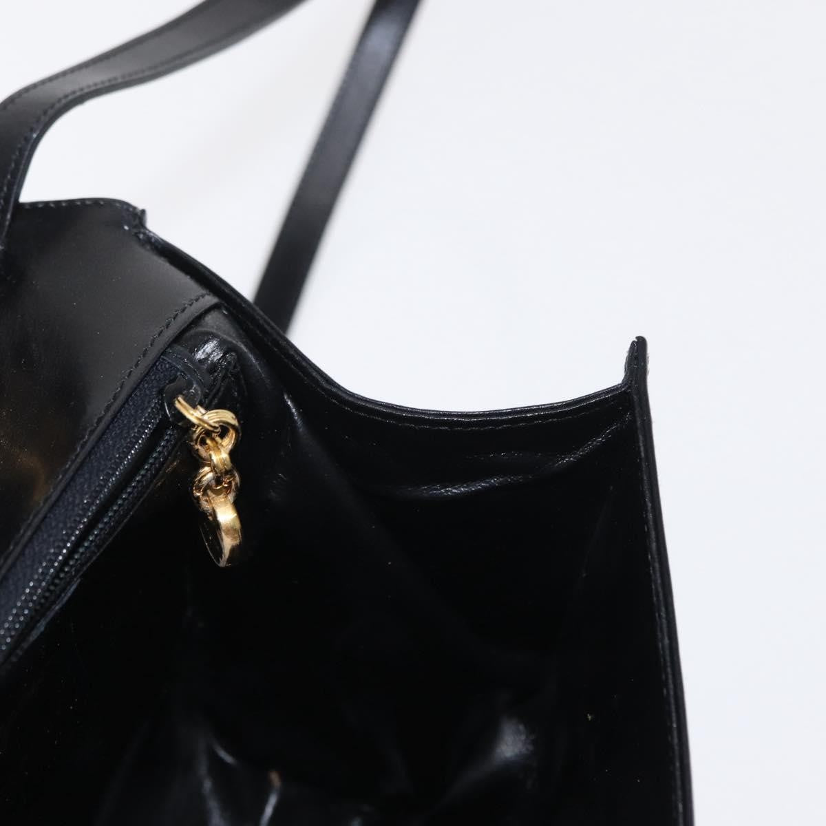 Salvatore Ferragamo Gancini Leather Black Leather Shoulder Bag Bag (Pre-Owned)