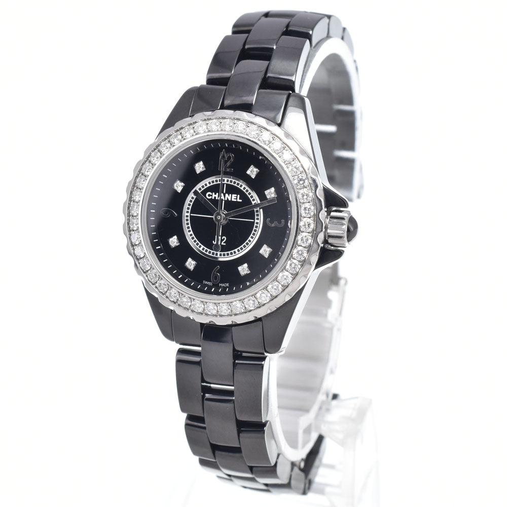 Chanel J12 Quartz Ceramic And Stainless Steel With Sapphire Bezel And Diamond Markers Watch (Pre-Owned)